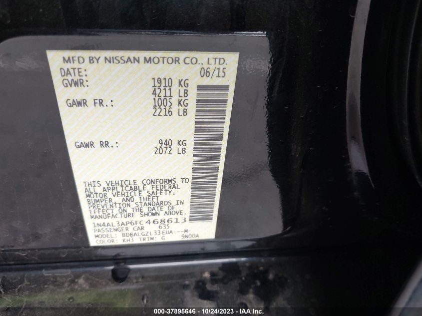 1N4AL3AP6FC468613 2015 Nissan Altima 2.5 S