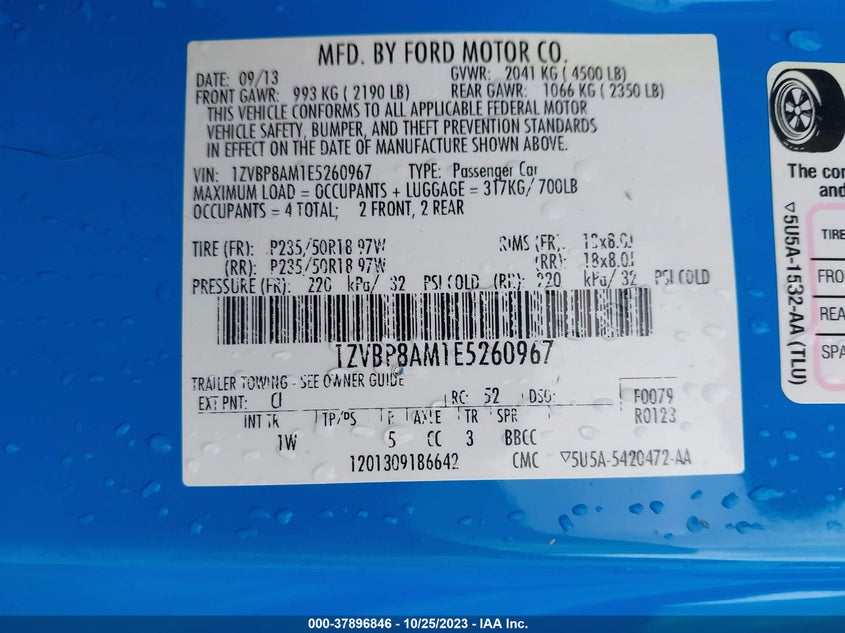 1ZVBP8AM1E5260967 2014 Ford Mustang V6