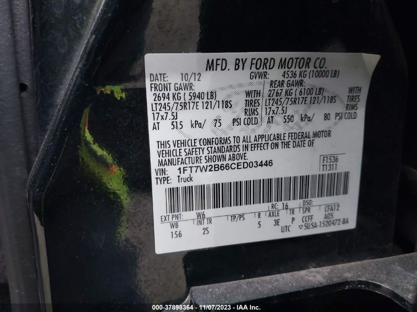 JM3TB3CV5B0305536 2012 Ford F-250 Xl