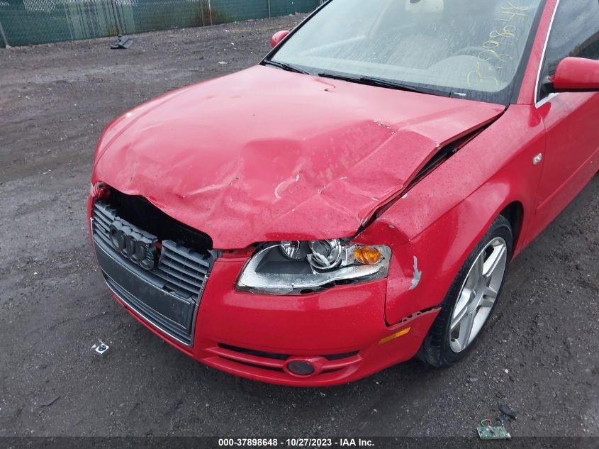 2007 Audi A4 2.0T VIN: WAUDF78E87A095031 Lot: 37898648