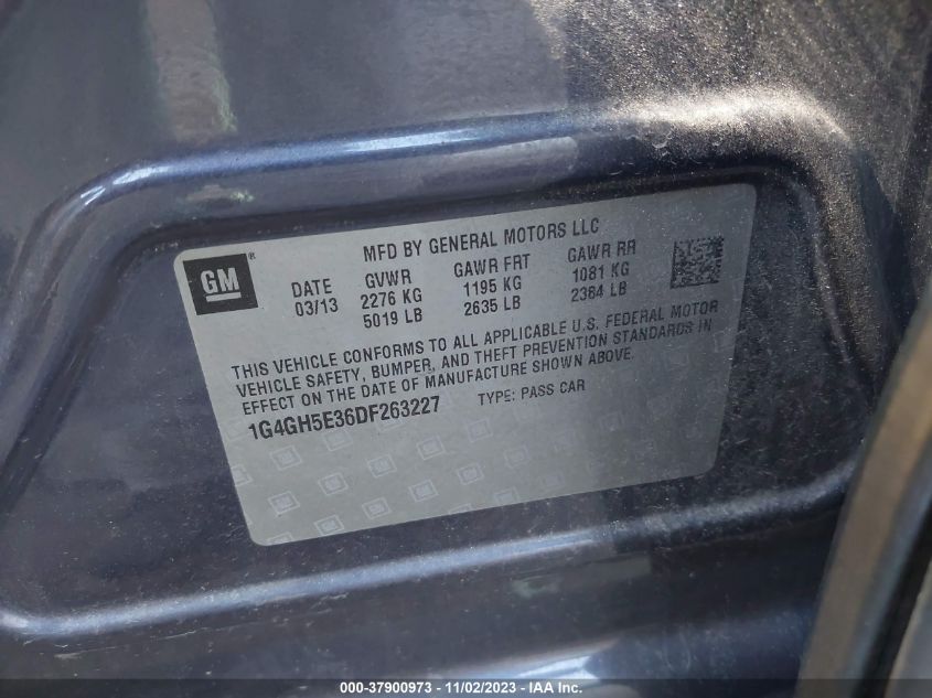 2013 Buick Lacrosse Premium 2 VIN: 1G4GH5E36DF263227 Lot: 37900973