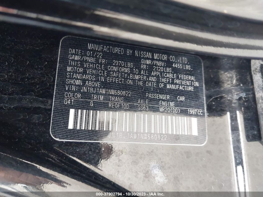 2022 Nissan Rogue Sport S VIN: 5TFVC5DB7NX008102 Lot: 37902794