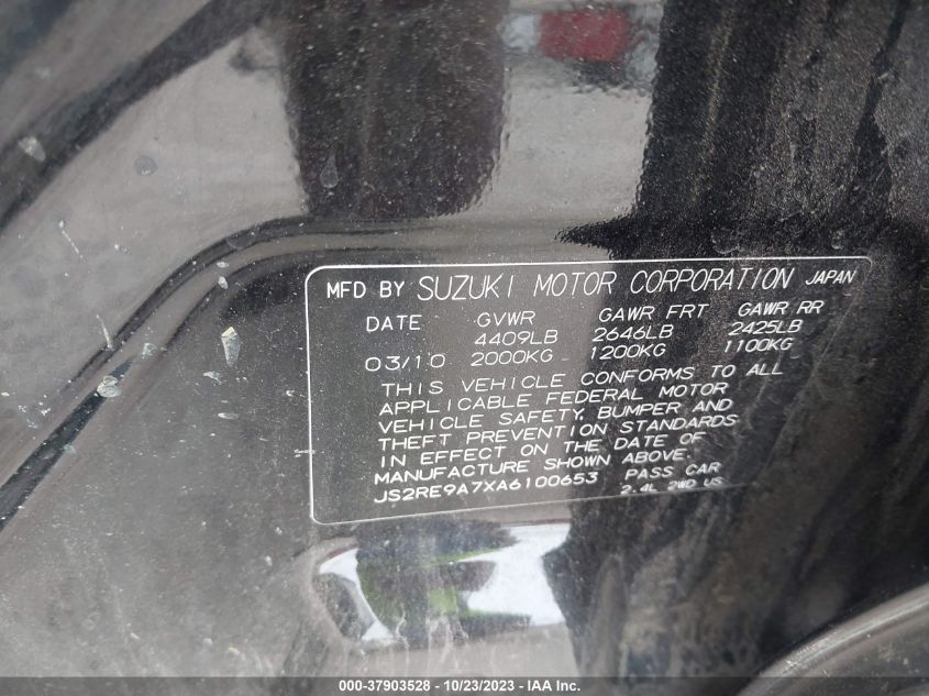 2010 Suzuki Kizashi Sls VIN: JS2RE9A7XA6100653 Lot: 37903528