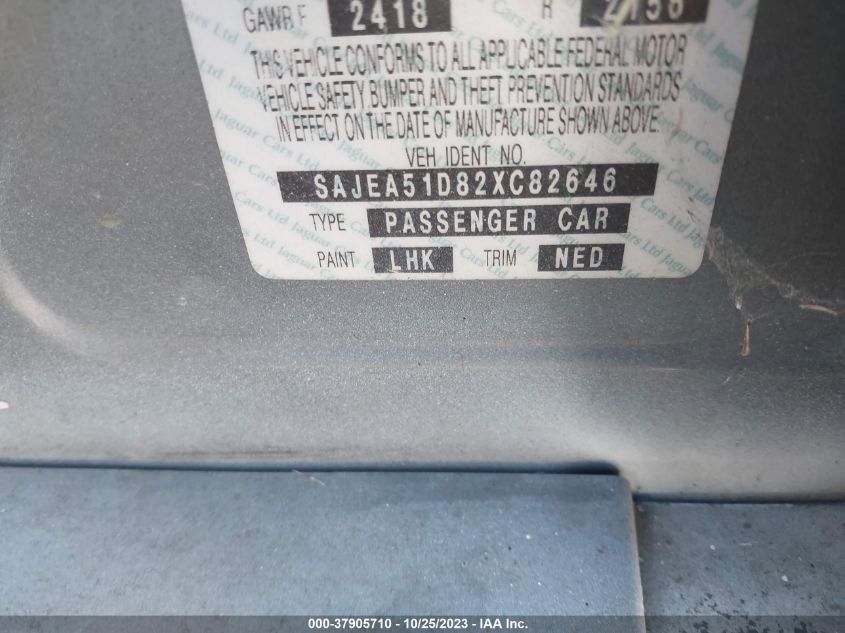 2002 Jaguar X-Type VIN: SAJEA51D82XC82646 Lot: 37905710