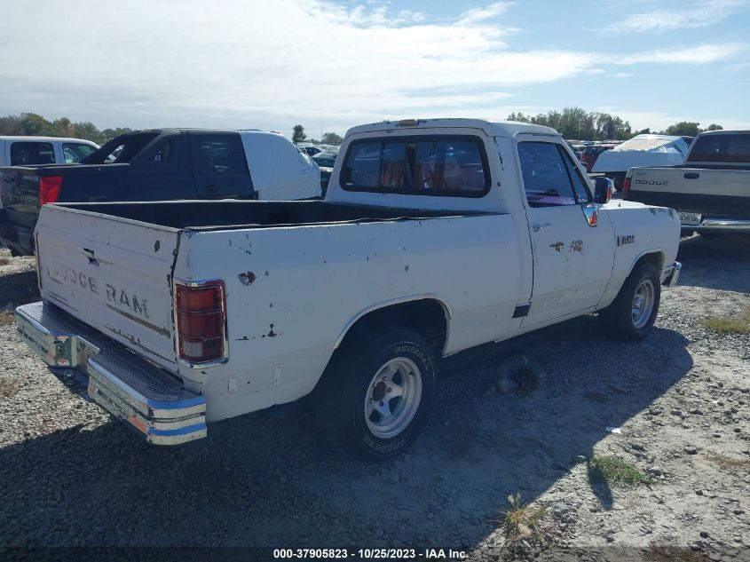 1989 Dodge D-Series D100 VIN: 1B7FE06Y3KS051847 Lot: 37905823