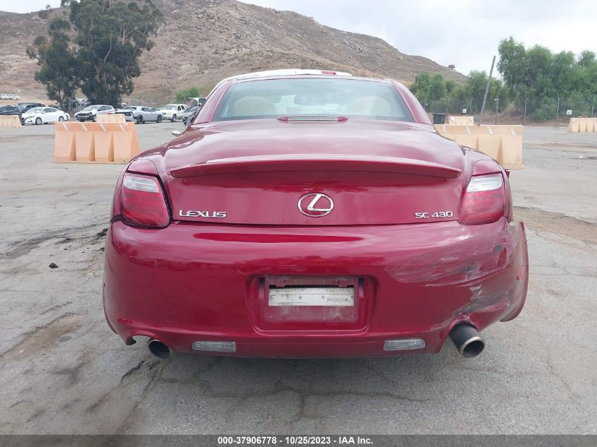 2008 Lexus Sc 430 VIN: JTHFN45Y189017882 Lot: 37906778