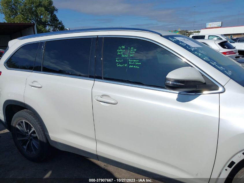 2019 Toyota Highlander Se/Xle VIN: 5TDKZRFH2KS336667 Lot: 37907667