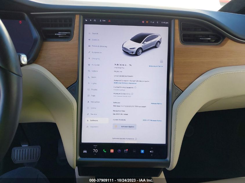 2020 Tesla Model X Long Range VIN: 5YJXCBE29LF234851 Lot: 37909111