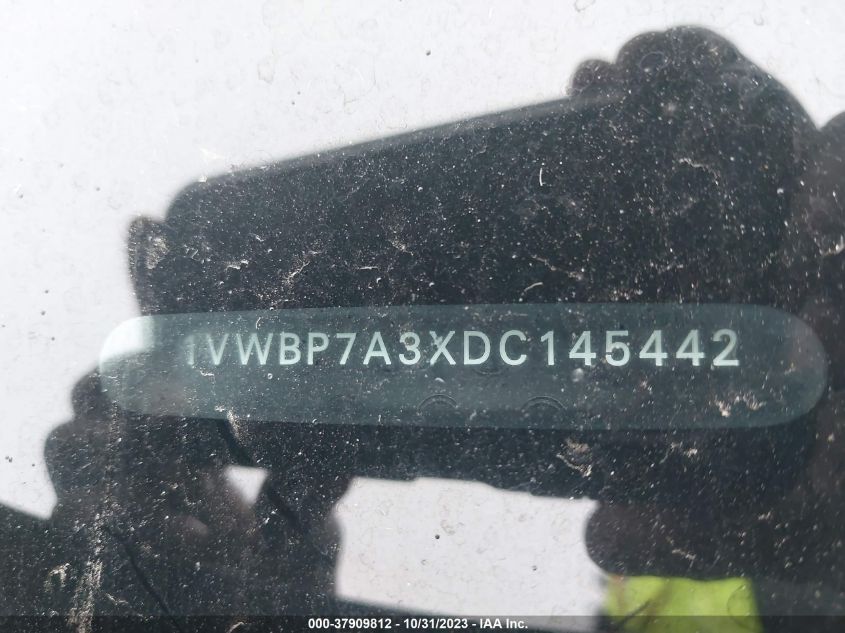2013 Volkswagen Passat Se VIN: 1VWBP7A3XDC145442 Lot: 37909812