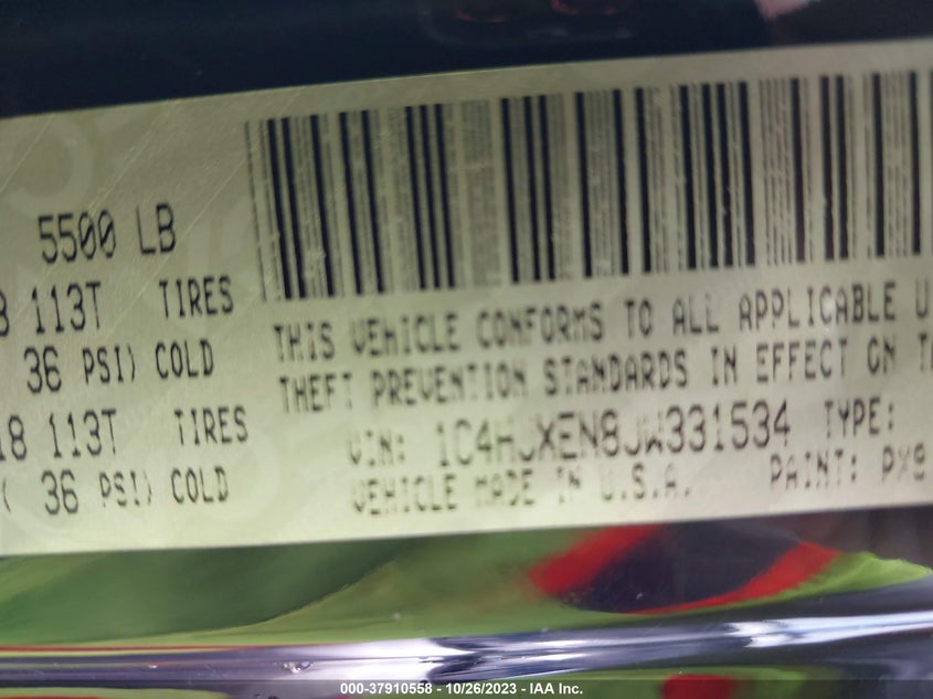 1C4HJXEN8JW331534 2018 Jeep Wrangler Unlimited Sahara