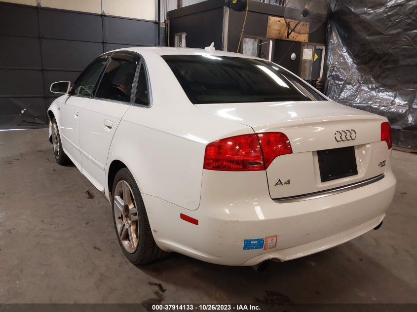 2008 Audi A4 2.0T VIN: WAUDF78E28A068568 Lot: 37914133