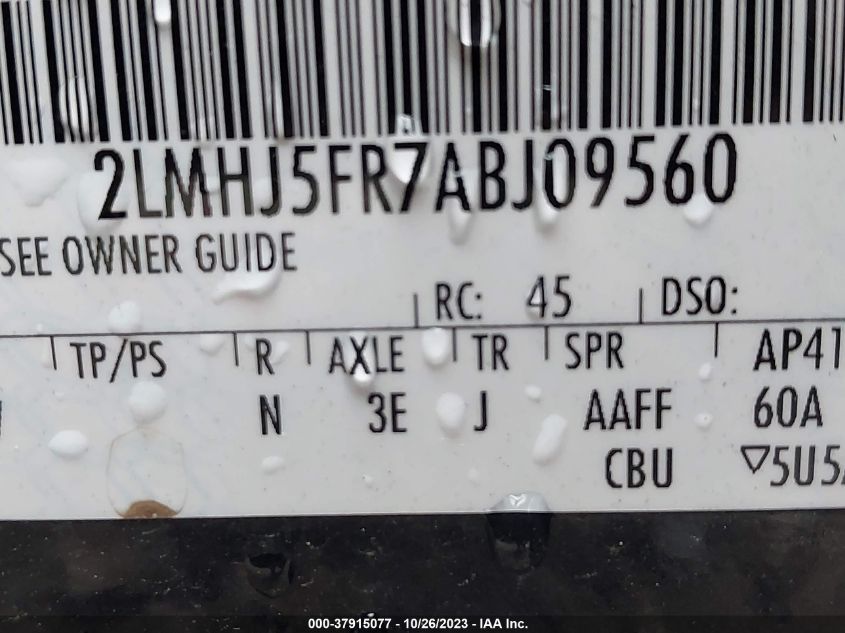 2010 Lincoln Mkt VIN: 2LMHJ5FR7ABJ09560 Lot: 37915077