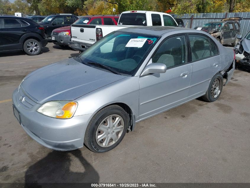 2003 Honda Civic Ex VIN: 2HGES25723H576630 Lot: 37916541