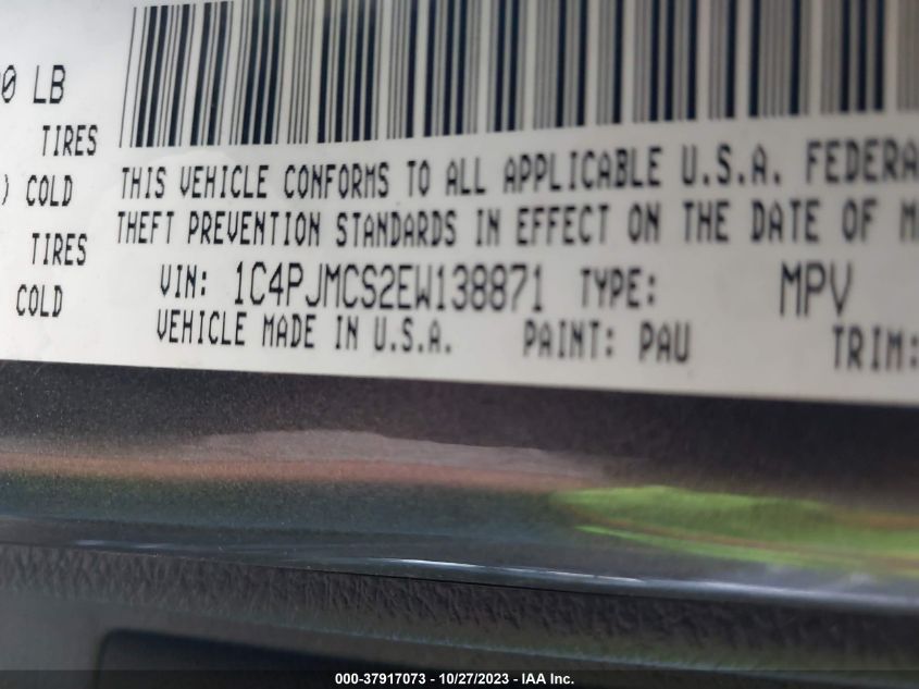 2014 Jeep Cherokee Latitude VIN: 1C4PJMCS2EW138871 Lot: 37917073