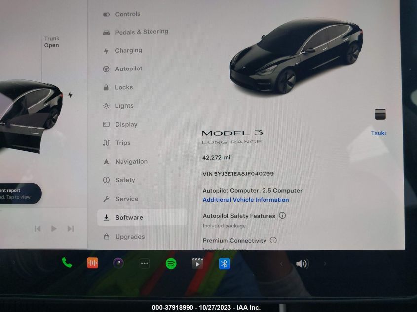 2018 Tesla Model 3 VIN: 5YJ3E1EA8JF040299 Lot: 37918990