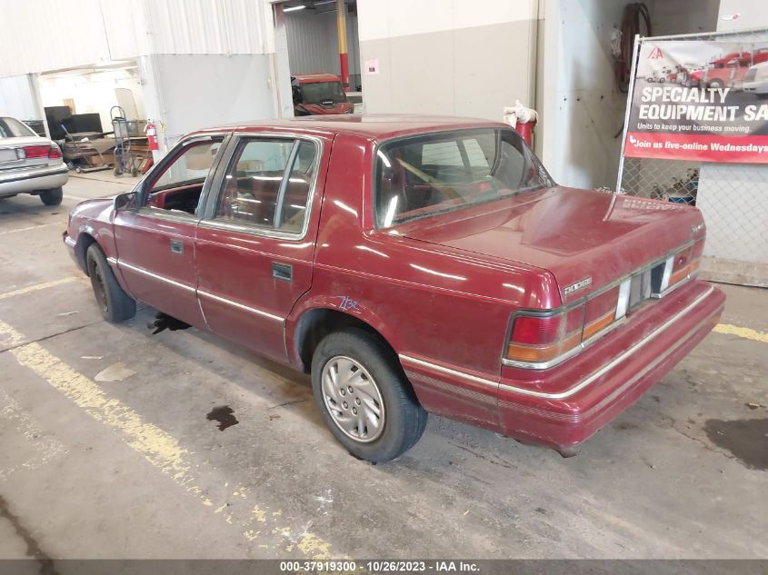 1992 Dodge Spirit VIN: 1B3XA46K4NF249497 Lot: 37919300