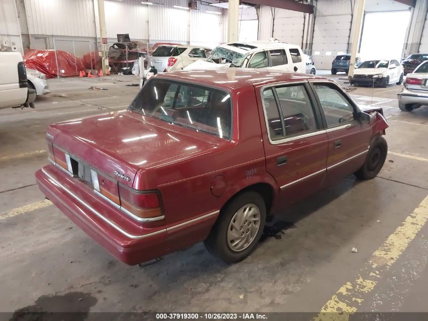 1992 Dodge Spirit VIN: 1B3XA46K4NF249497 Lot: 37919300