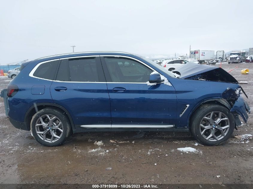 2022 BMW X3 xDrive30I VIN: 5UX53DP09N9K82537 Lot: 37919899