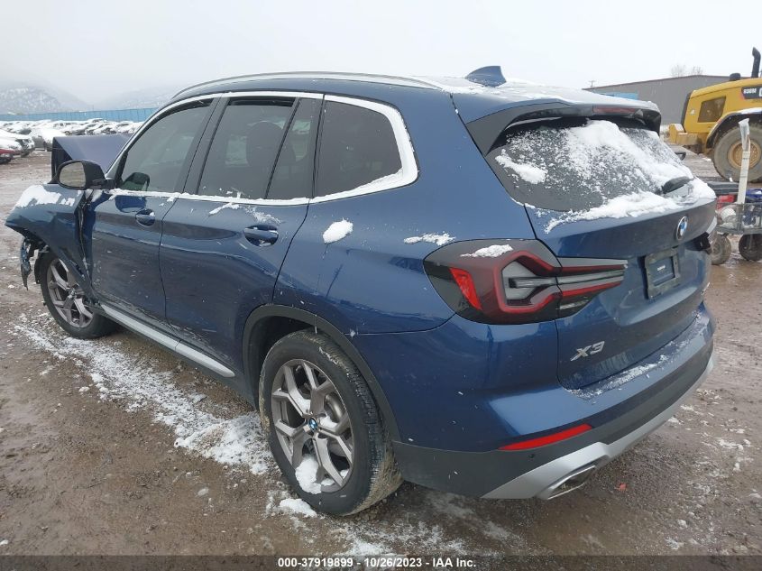 2022 BMW X3 xDrive30I VIN: 5UX53DP09N9K82537 Lot: 37919899