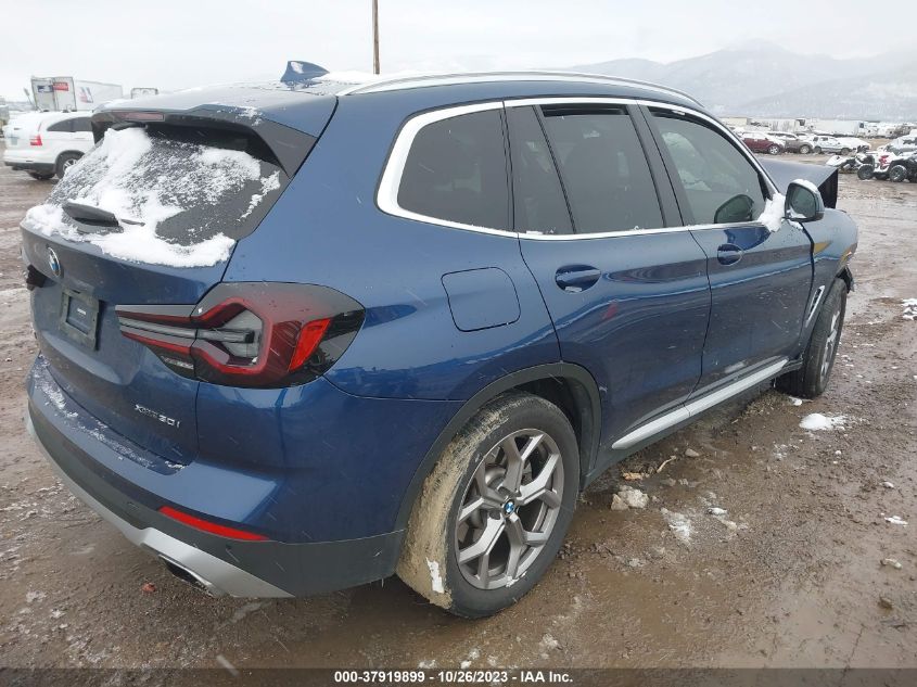 2022 BMW X3 xDrive30I VIN: 5UX53DP09N9K82537 Lot: 37919899