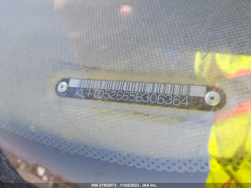 2005 Chevrolet Aveo Ls VIN: KL1TD52665B306364 Lot: 37922073