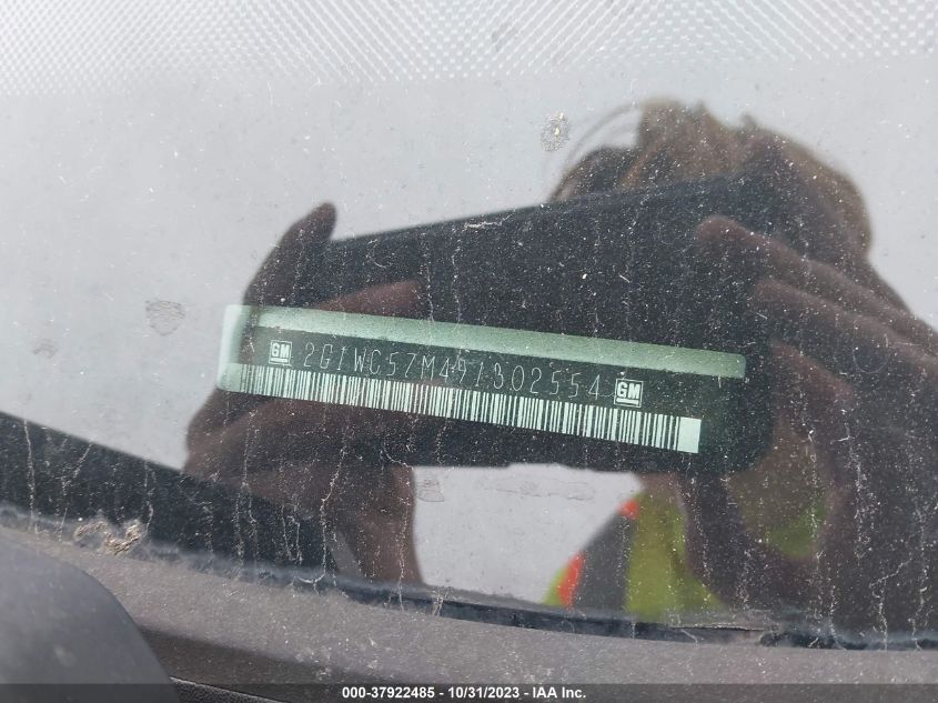 2009 Chevrolet Impala 3.9L Lt VIN: 2G1WC57M491302554 Lot: 37922485