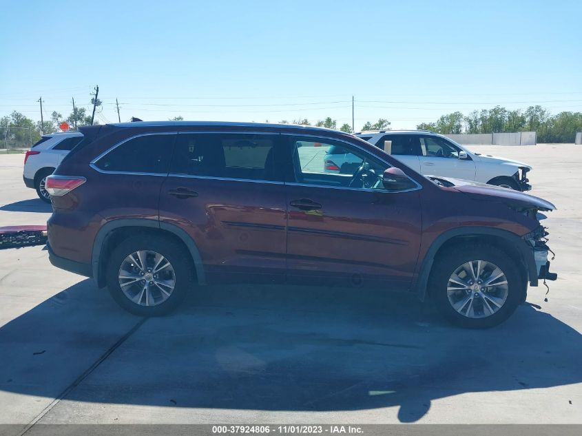 2015 Toyota Highlander Xle VIN: 5TDJKRFH4FS205245 Lot: 37924806