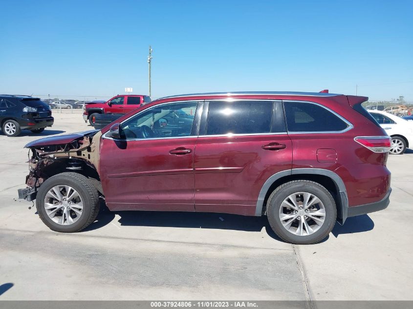 2015 Toyota Highlander Xle VIN: 5TDJKRFH4FS205245 Lot: 37924806