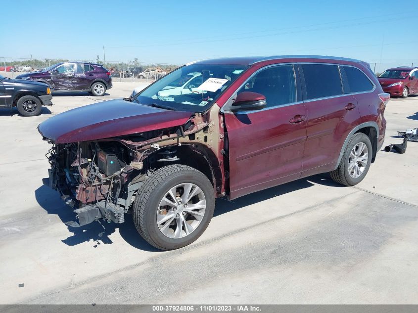 2015 Toyota Highlander Xle VIN: 5TDJKRFH4FS205245 Lot: 37924806