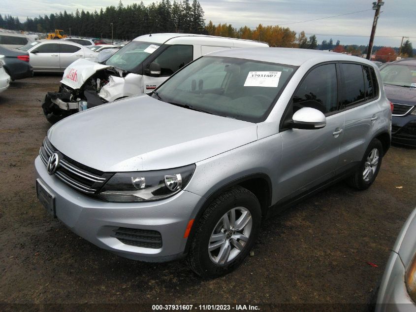 2013 Volkswagen Tiguan S VIN: WVGAV3AX1DW568842 Lot: 37931607