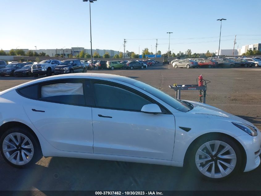 2022 Tesla Model 3 VIN: 5YJ3E1EA0NF343700 Lot: 37937462