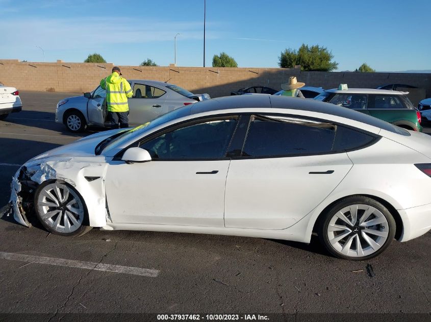 2022 Tesla Model 3 VIN: 5YJ3E1EA0NF343700 Lot: 37937462