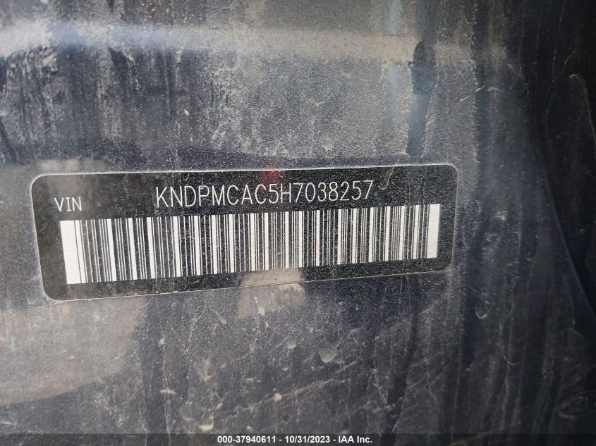 2017 Kia Sportage Lx VIN: KNDPMCAC5H7038257 Lot: 37940611