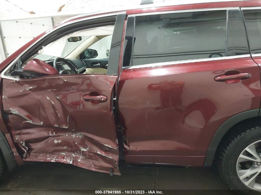 2015 Toyota Highlander Xle VIN: 5TDJKRFH4FS220716 Lot: 37941985