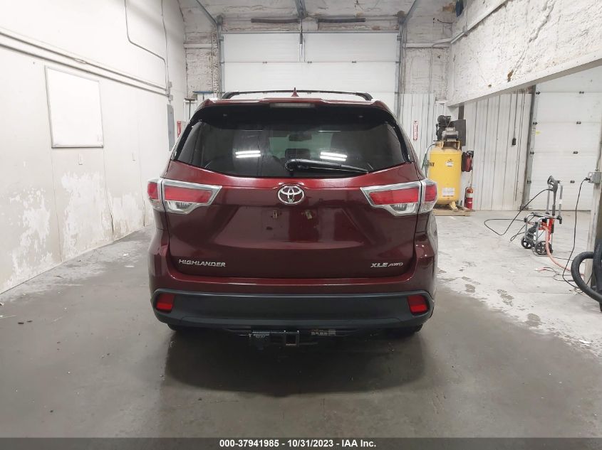 2015 Toyota Highlander Xle VIN: 5TDJKRFH4FS220716 Lot: 37941985