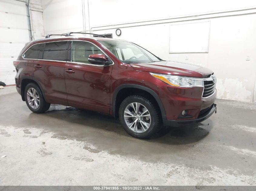 2015 Toyota Highlander Xle VIN: 5TDJKRFH4FS220716 Lot: 37941985