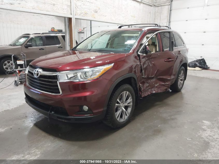 2015 Toyota Highlander Xle VIN: 5TDJKRFH4FS220716 Lot: 37941985