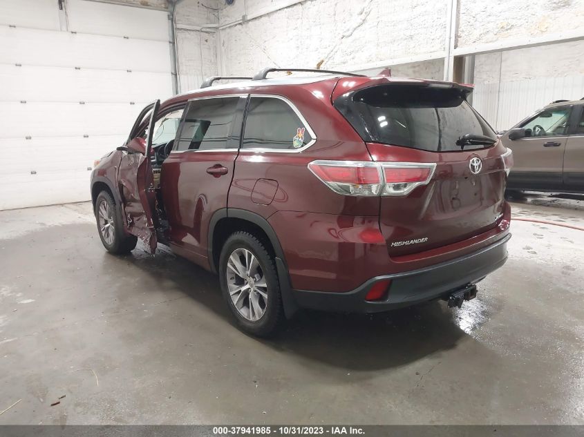 2015 Toyota Highlander Xle VIN: 5TDJKRFH4FS220716 Lot: 37941985