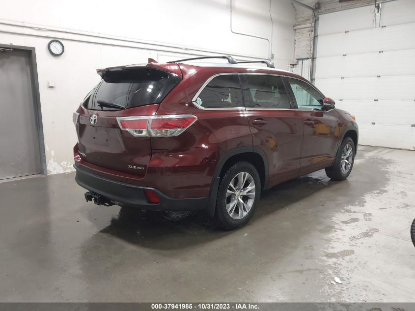 2015 Toyota Highlander Xle VIN: 5TDJKRFH4FS220716 Lot: 37941985