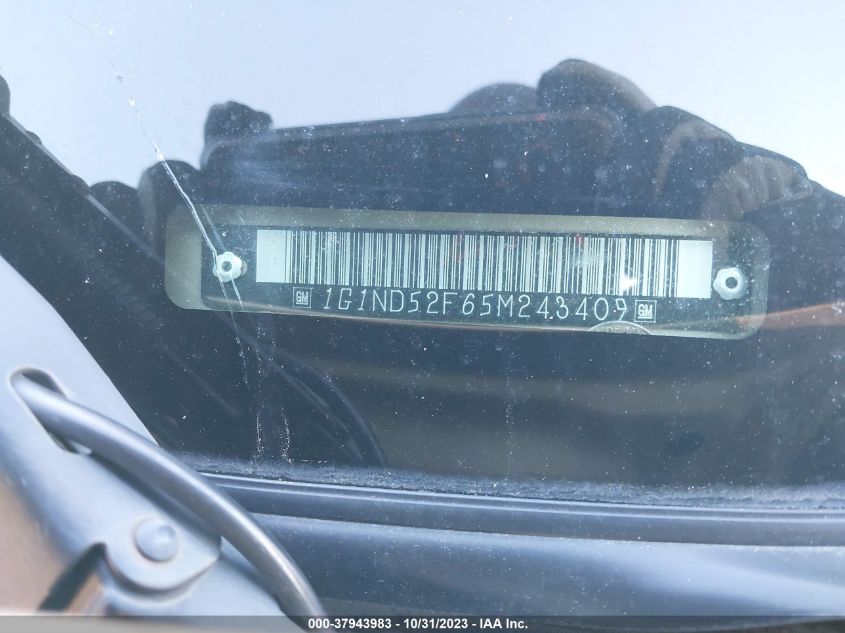 2005 Chevrolet Classic VIN: 1G1ND52F65M243409 Lot: 37943983