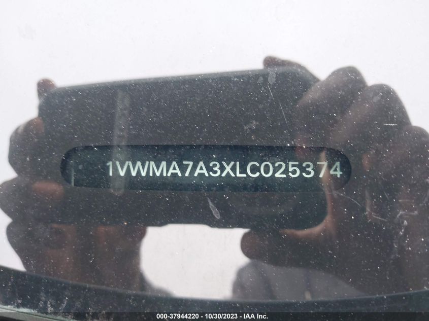 2020 Volkswagen Passat 2.0T R-Line VIN: 1VWMA7A3XLC025374 Lot: 37944220