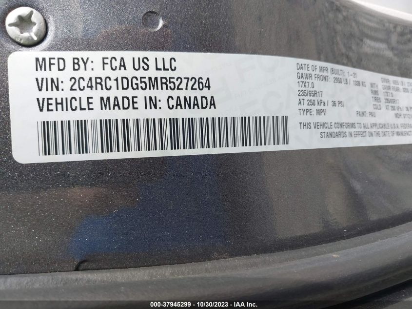 2021 Chrysler Voyager Lxi VIN: 2C4RC1DG5MR527264 Lot: 37945299