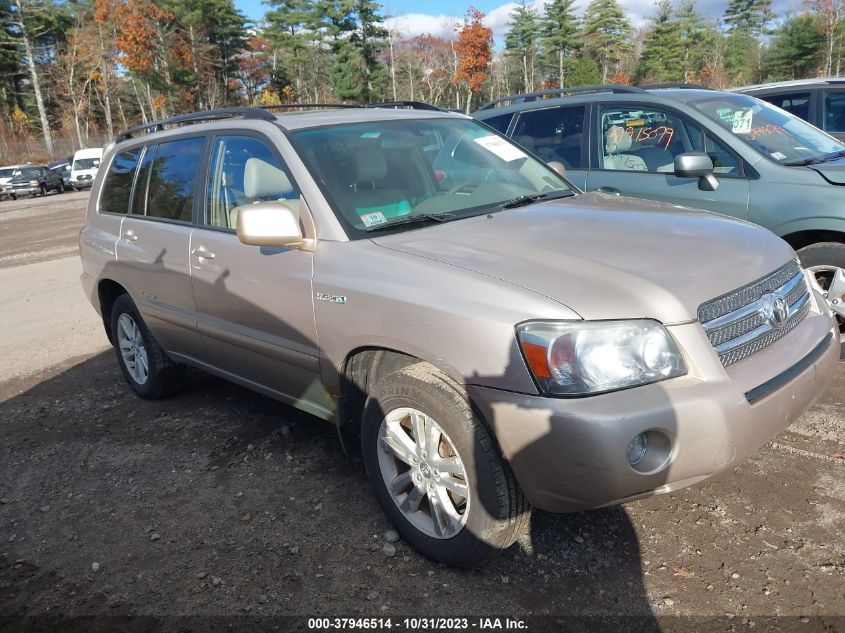 2006 Toyota Highlander Hybrid Limited V6 VIN: JTEEW21A760032164 Lot: 37946514