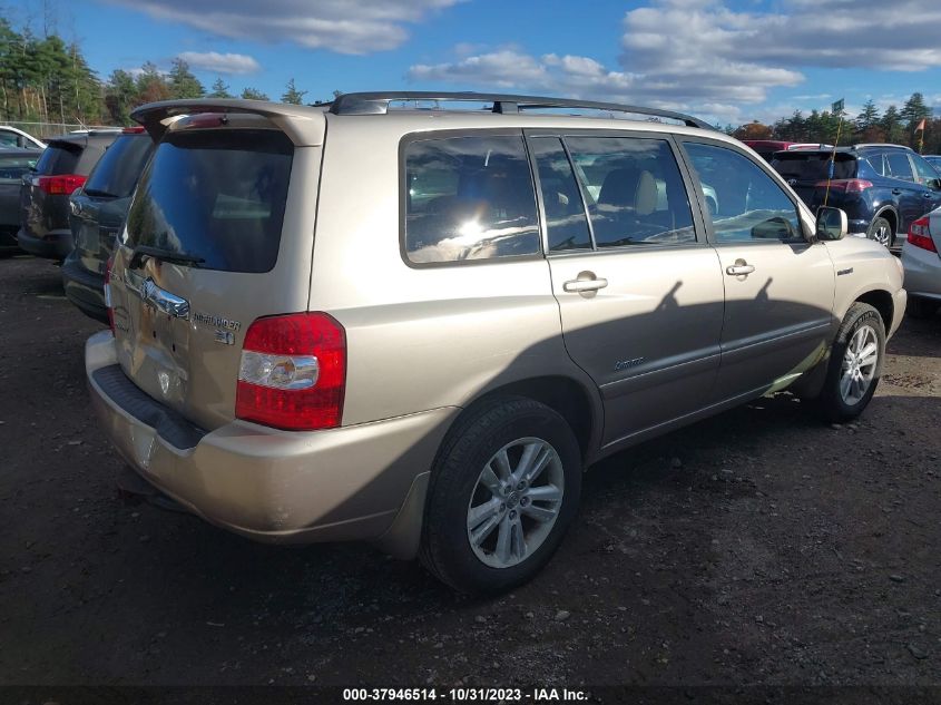 2006 Toyota Highlander Hybrid Limited V6 VIN: JTEEW21A760032164 Lot: 37946514