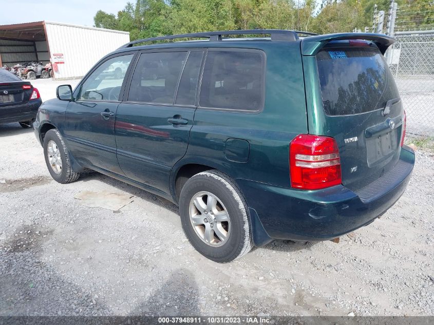 2001 Toyota Highlander V6 (A4) VIN: JTEGF21A310015394 Lot: 37948911