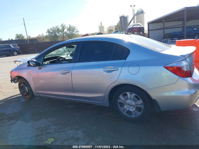 2012 Honda Civic Hybrid VIN: JHMFB4F22CS010265 Lot: 37950007