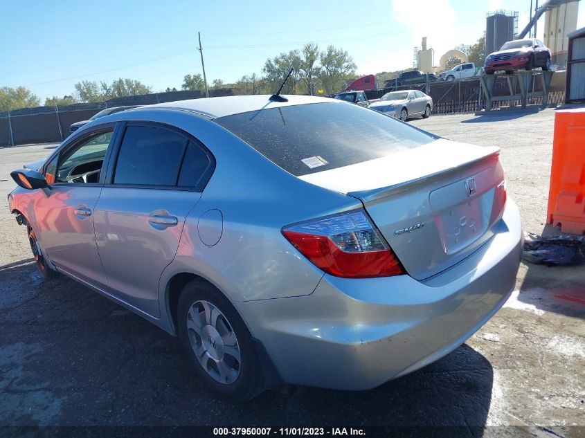 2012 Honda Civic Hybrid VIN: JHMFB4F22CS010265 Lot: 37950007