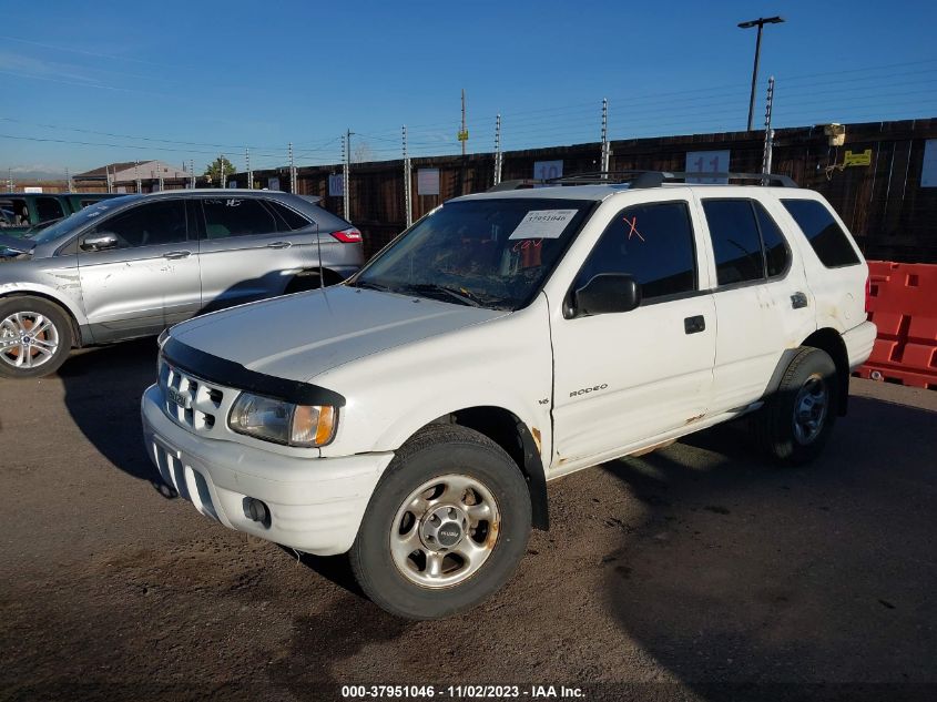 2001 Isuzu Rodeo S/Ls/Lse VIN: 4S2DM58W914324185 Lot: 37951046