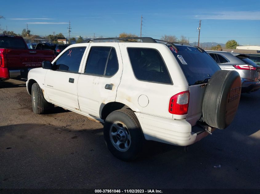 2001 Isuzu Rodeo S/Ls/Lse VIN: 4S2DM58W914324185 Lot: 37951046