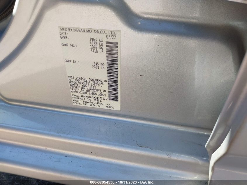 2022 Nissan Altima 2.5 S VIN: 1N4BL4BVXNN408067 Lot: 37954530